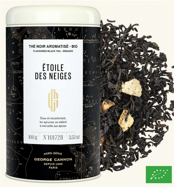 ÉTOILE DES NEIGES - Thé noir aromatisé BIO - Boîte 100g